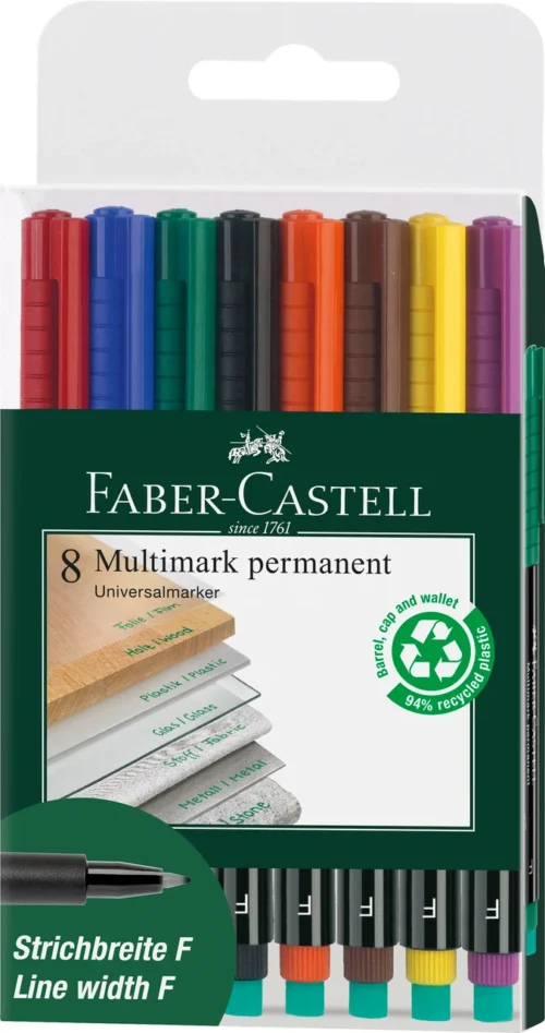 MARKER PERMANENT SET 8 F MULTIMARK FABER-CASTELL MARKER PERMANENT SET 8 F MULTIMARK FABER-CASTELL