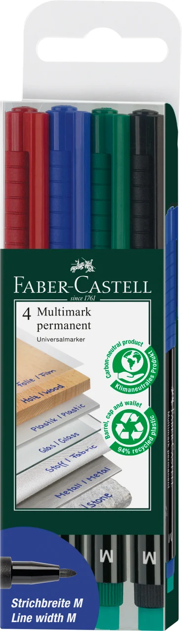 MARKER PERMANENT SET 4 M MULTIMARK FABER-CASTELL MARKER PERMANENT SET 4 M MULTIMARK FABER-CASTELL