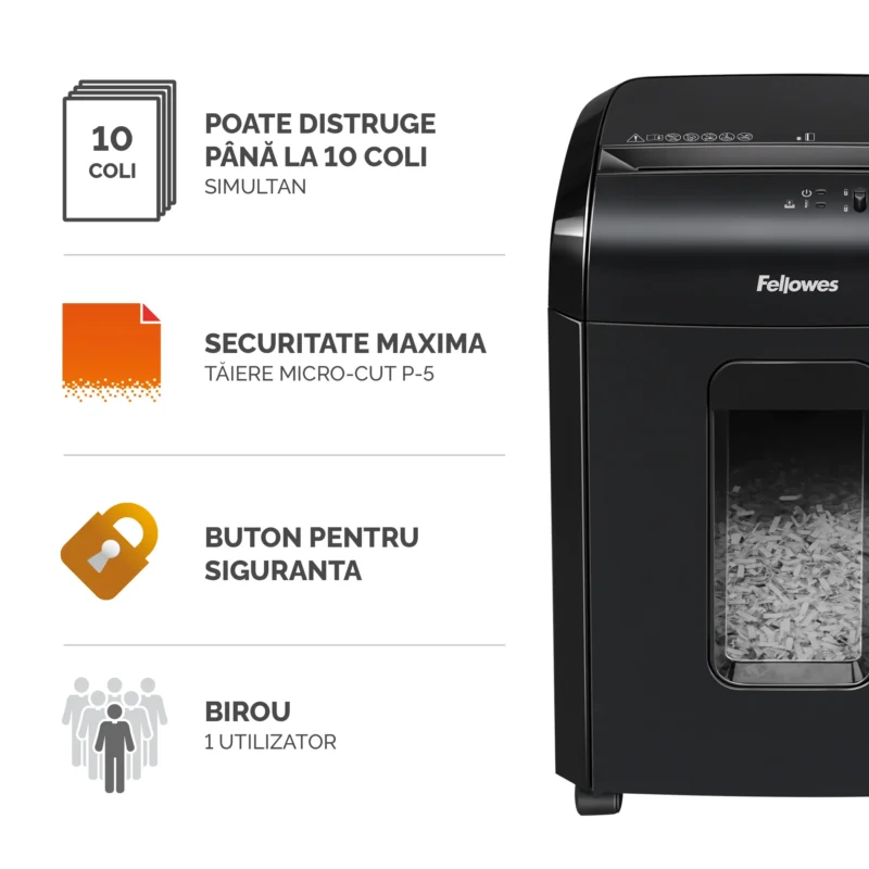 DISTRUGATOR DOCUMENTE 10M MICRO-CUT FELLOWES DISTRUGATOR DOCUMENTE 10M MICRO-CUT FELLOWES