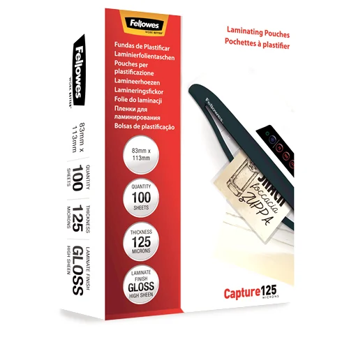FOLIE 83X113MM 125 MICRONI 100/TOP FELLOWES