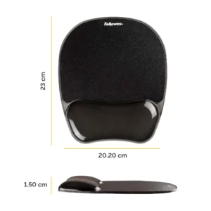 MOUSE PAD SI SUPORT INCHEIETURI NEGRU GEL CRYSTAL FELLOWES