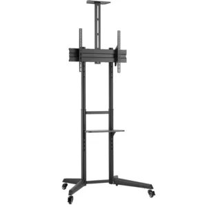 FL50-550BL1_02 Stand podea mobil/fix Neomounts FL50-550BL1; pentru display-uri cu diagonale 37"-70", sistem de prindere VESA 100x100~600x400, greutate maxima suportata 50kg, tilt +5°/-12°, inaltime reglabila manual 1285-1450mm; management cabluri, 2 stalpi; dimensiuni 871x678x1966; culoare negru. Garantie 5 ani