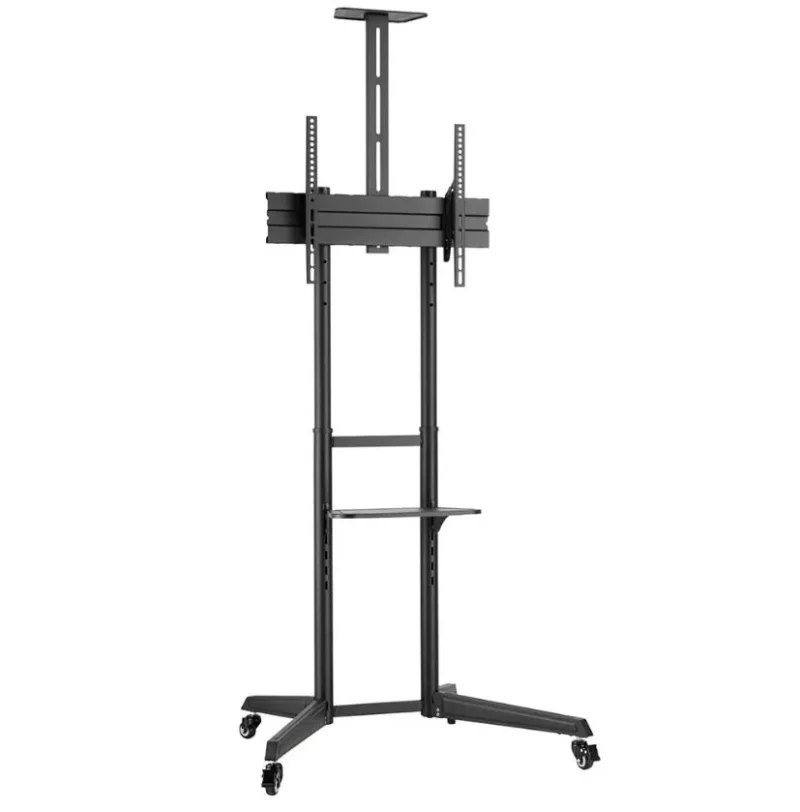 FL50-550BL1_02 Stand podea mobil/fix Neomounts FL50-550BL1; pentru display-uri cu diagonale 37"-70", sistem de prindere VESA 100x100~600x400, greutate maxima suportata 50kg, tilt +5°/-12°, inaltime reglabila manual 1285-1450mm; management cabluri, 2 stalpi; dimensiuni 871x678x1966; culoare negru. Garantie 5 ani
