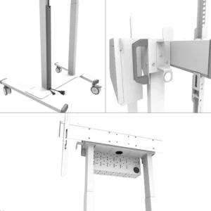 Stand mobil motorizat Neomounts by Newstar, 37"-100", 110 kg, VESA 800x600, alb