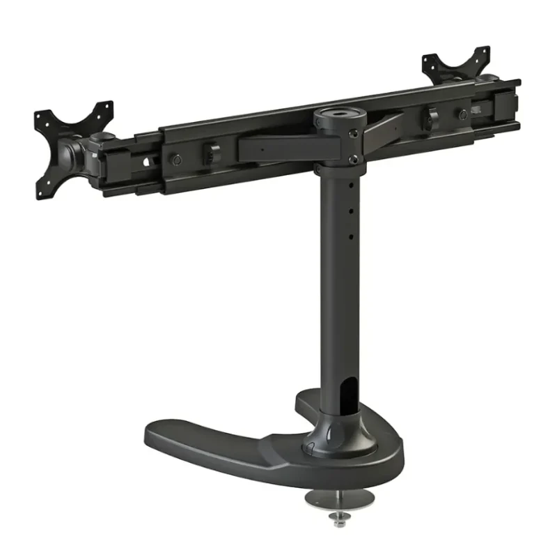 FPMA-D700DD_03 Suport dublu monitor de birou Neomounts FPMA-D700DD; pentru display-uri cu diagonale 19"-30", sistem de prindere VESA 75x75~100x100, greutate maxima suportata 8kg - per ecran, full motion, tilt +180°, swivel +180°, rotate +360°; inaltime reglabila manual 340-444mm; culoare negru. Garantie 5 ani