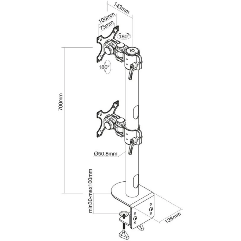 FPMA-D960DVBLACKPL_03 Suport Monitor de Birou Dublu, Neomounts by Newstar FPMA-D960DVBLACKPLUS, 17" - 49", VESA 100x100, suporta pana la 15kg, negru