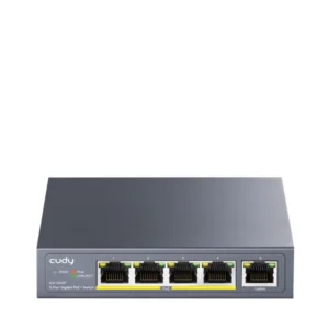 CUDY 5-Port 10/100/1000M PoE+ Switch 60W, 5 10/100/1000M ports with 4POE+ Ports Unmanaged Switch with UL power adapter IEEE802.3af / IEEE802.3at, Watchdog, 60W External