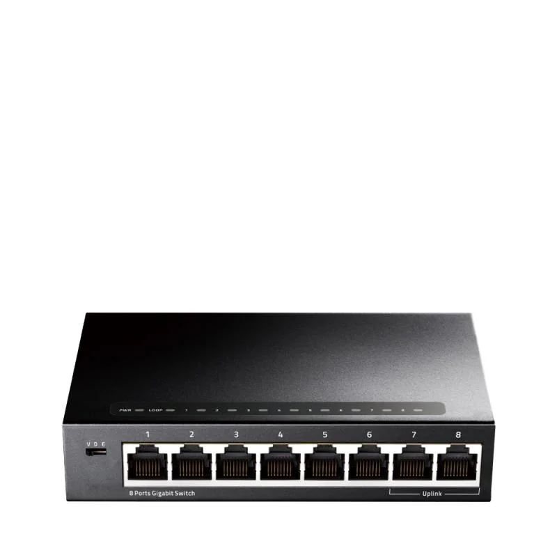 CUDY 8-Port Gigabit Ethernet Switch, 8 10/100/1000M RJ45 Ports, IGMP Snooping, Loop Detection/Prevention, 802.1p/DSCP QoS, Desktop Metal Case, Power Saving, Plug & Play, Wall-Mount