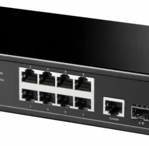 CUDY Switch Managed 8-Port Layer 2 10/100/1000M, 8x porturi Gigabit Ethernet + 2x porturi Gigabit SFP + 1 port management, backplane bandwidth 20Gbps, suporta dial-up VLAN, extensie 250 metri, functie Layer 2 network management, suport routare, DHCP, VLAN, MAC address, ACL Access control, QOS