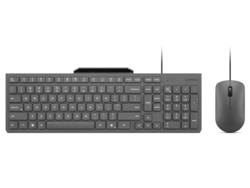 GX31R09795_01 Kit wired tastatura si mouse Lenovo 310 USB-A Wired Combo, taste numerice, gri