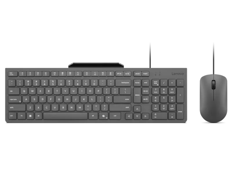 Kit wired tastatura si mouse Lenovo 310 USB-A Wired Combo, taste numerice, gri