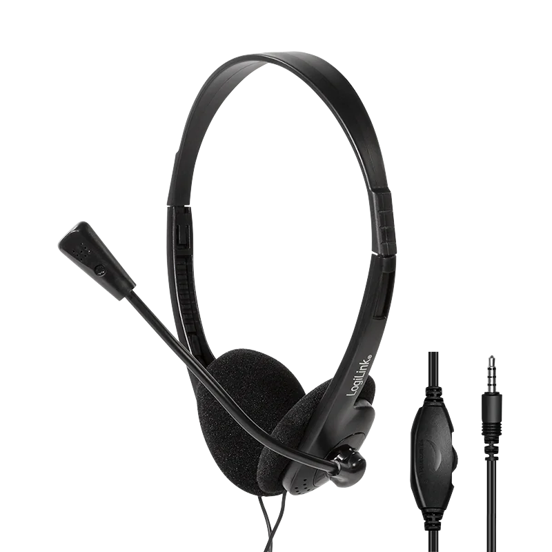 HS0055_01 Casti Head-band LogiLink HS0055, Wired, Negru