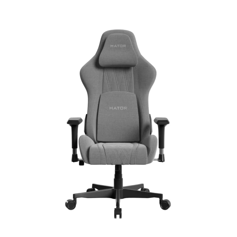 Scaun gaming Hator Darkside 3M Fabric, material cadru: Oțel, Țesătură CloudTouch™, piston cu gaz: Certificat SGS Clasa 4, cotiere: Ergonomice, 2D, bază cu 5 brațe ranforsate, realizată din PU armat, material de bază: spumă cu densitate mare InfuseFoam, dimensiune roți: 65 mm, material roți
