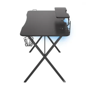 Birou gaming Genesis Holm 300, MDF, suporta pana la 60kg, iluminare RGB, negru
