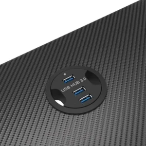 Birou gaming Genesis Holm 200, material MDF, greutate maxima suportata 55kg, 3 x porturi USB 3.0, iluminare RGB, management cabluri, ,negru
