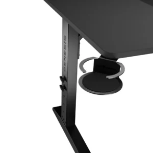 Birou gaming Genesis Holm Modular 160, material lemn/metal, reglabil pe inaltime 70 - 90 cm, iluminare RGB, management cabluri, negru