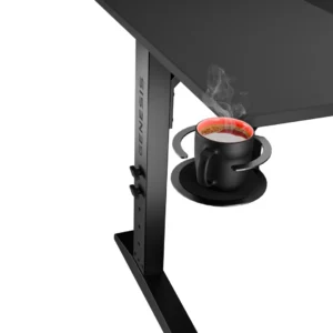 Birou gaming Genesis Holm Modular 160, material lemn/metal, reglabil pe inaltime 70 - 90 cm, iluminare RGB, management cabluri, negru