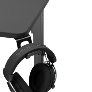 Birou gaming Genesis Holm Modular 160, material lemn/metal, reglabil pe inaltime 70 - 90 cm, iluminare RGB, management cabluri, negru