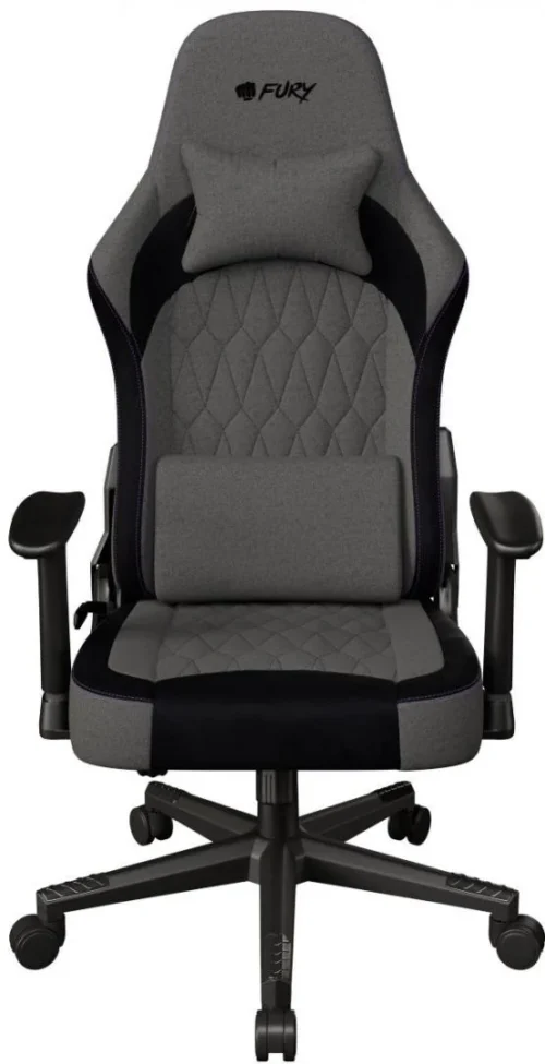 NFF-2360_01 Scaun gaming FURY SHINAI S8, material fabric, reglabil pe inaltime, greutate maxima suportata 130 kg, inaltime scaun reglabil 30.5 - 37.5 cm, spatar ajustabil 135°, dimensiuni roti 60mm, echipat cu piston cu gaz clasa 4, manere 1D, gri
