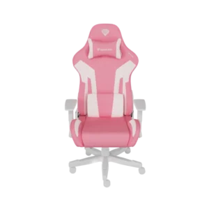 Scaun gaming Genesis Nitro 710, material piele ecologica, reglabil pe inaltime, greutate maxima suportata 150 kg, inaltime scaun reglabil 47.5 - 54.5 cm, spatar ajustabil 135°, dimensiuni roti 60mm,  echipat cu piston cu gaz clasa 4, manere 2D, roz/alb