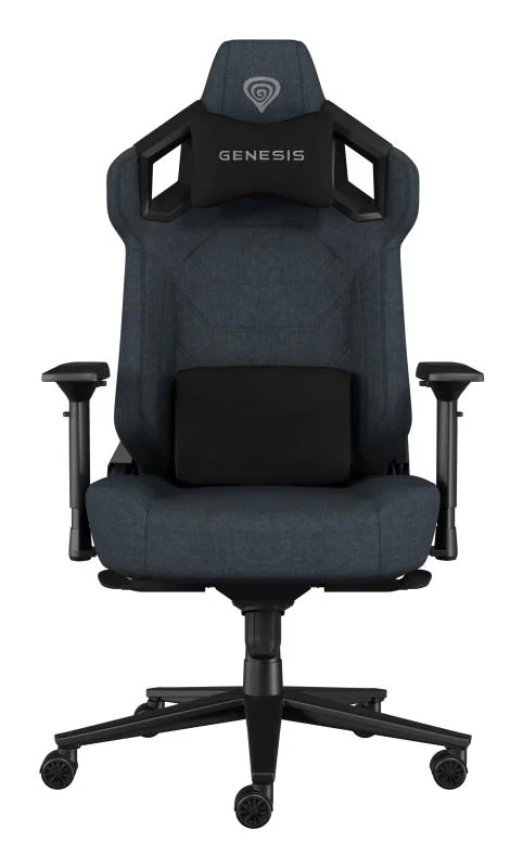 Scaun gaming Genesis Nitro 800, material textil, reglabil pe inaltime, greutate maxima suportata 150 kg, inaltime scaun reglabil 47 - 53 cm, spatar ajustabil 135°, dimensiuni roti 60mm,  echipat cu piston cu gaz clasa 4, manere 4D, negru