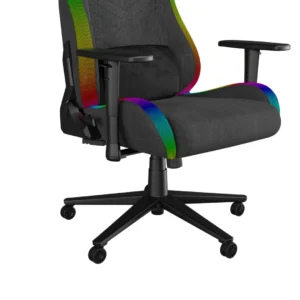 Scaun gaming Genesis TRIT 660, material textil, iluminare RGB, suporta pana la 150 kg, inaltime reglabila, spatar ajustabil, gri