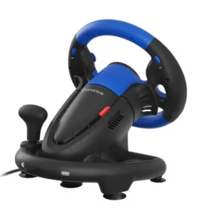 Volan Genesis cu fir Seaborg 350, interfata USB, 15 butoane, rotatie 180°, lungime cablu 200cm, compatibil cu Microsoft XBOX 360, XBOX One, Microsoft XBOX Series S, Microsoft XBOX Series X, Nintendo Switch, PC. Sony PlayStation 3, Sony PlayStation 4, negru/albastru