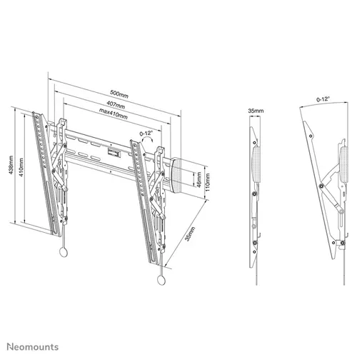 Suport TV de perete Neomounts by Newstar Select NM-W345BLACK, reglabil, 32-55'', VESA 400x400mm, suporta pana la 25kg, negru