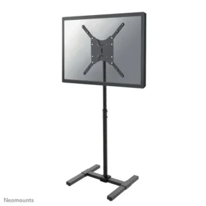 Stand podea mobil/fix Neomounts NS-FS100BLACK; pentru display-uri cu diagonale 10"-55", sistem de prindere VESA 75x75~400x400, greutate maxima suportata 20kg, tilt +30°, rotate 6°, inaltime reglabila manual 750-1240mm; management cabluri, 1 stalp; dimensiuni 502x454x1240; culoare negru. Garantie 5