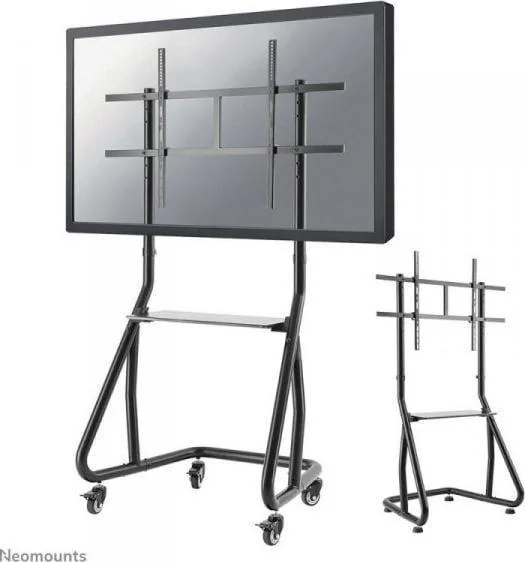 Stand podea mobil/fix Neomounts NS-M3800BLACK; pentru display-uri cu diagonale 60"-100", sistem de prindere VESA 200x200~1000x600, greutate maxima suportata 100kg, fix, inaltime reglabila manual 1350-1530mm; polita AV; dimensiuni 873x683x1610; culoare negru. Garantie 5 ani