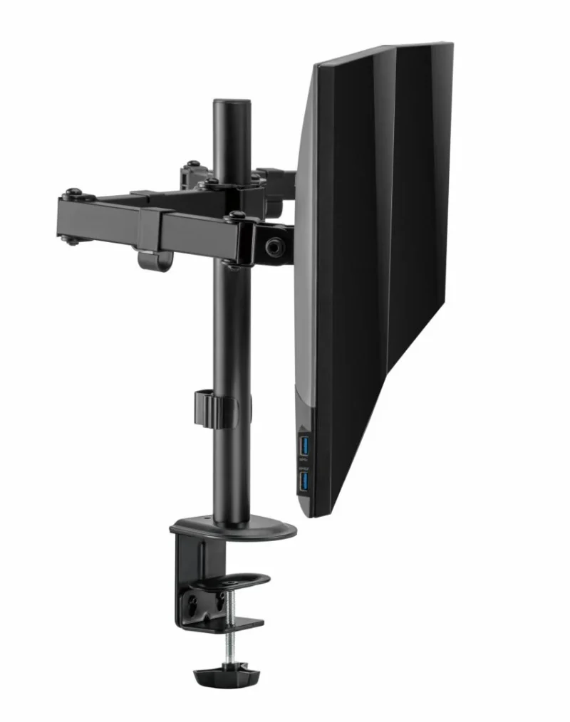 RESIG0000026027_09 Suport 2 monitoare SeriouxMM66-C024, brat articulat monitor, compatibilitate dimensiune ecran 17"-32", greutate maximă suportata: (per ecran): 9kg, VESA: 75x75, 100x100, inclinare: +45°~-45°, pivotare: +90°~-90°, rotația ecranului: + 180°~-180°, instalare: clemă, grommet