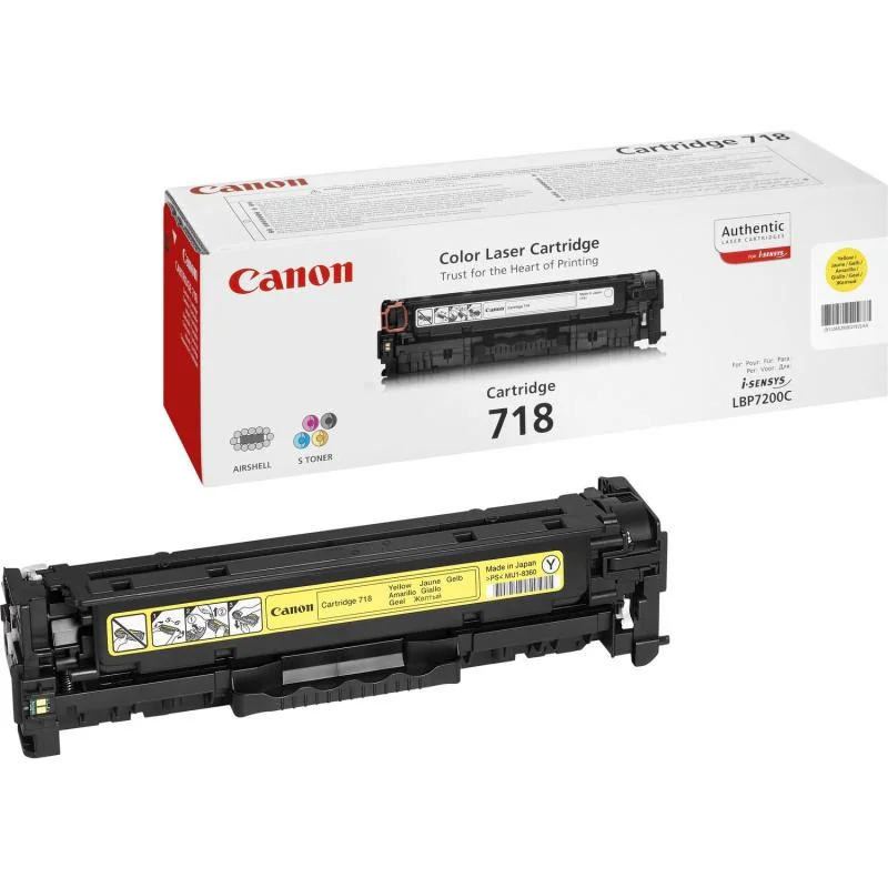 Toner Canon CRG718Y, yellow, capacitate 2900 pagini, pentru LBP-7200Cdn