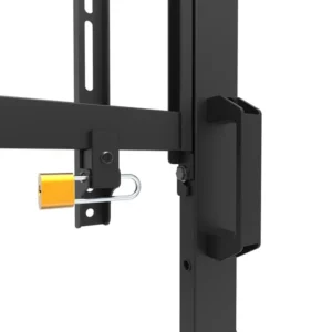 RESIG0000030103_07 Stand podea mobil/fix Neomounts FL50-575BL1; pentru display-uri cu diagonale 65"-110", sistem de prindere VESA 100x100~1100x600, greutate maxima suportata 125kg, fix, inaltime reglabila manual 1290-1360mm (4 presetari); polita AV max load 10kg, rack AV, management cabluri, 2 stalpi; pre-asamblat