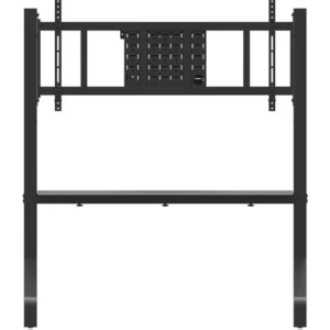 RESIG0000030103_08 Stand podea mobil/fix Neomounts FL50-575BL1; pentru display-uri cu diagonale 65"-110", sistem de prindere VESA 100x100~1100x600, greutate maxima suportata 125kg, fix, inaltime reglabila manual 1290-1360mm (4 presetari); polita AV max load 10kg, rack AV, management cabluri, 2 stalpi; pre-asamblat