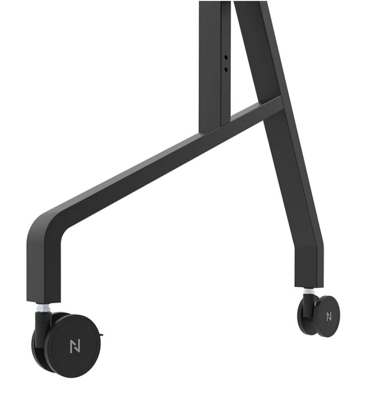 RESIG0000030103_09 Stand podea mobil/fix Neomounts FL50-575BL1; pentru display-uri cu diagonale 65"-110", sistem de prindere VESA 100x100~1100x600, greutate maxima suportata 125kg, fix, inaltime reglabila manual 1290-1360mm (4 presetari); polita AV max load 10kg, rack AV, management cabluri, 2 stalpi; pre-asamblat