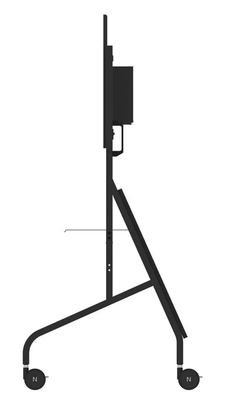RESIG0000030103_10 Stand podea mobil/fix Neomounts FL50-575BL1; pentru display-uri cu diagonale 65"-110", sistem de prindere VESA 100x100~1100x600, greutate maxima suportata 125kg, fix, inaltime reglabila manual 1290-1360mm (4 presetari); polita AV max load 10kg, rack AV, management cabluri, 2 stalpi; pre-asamblat