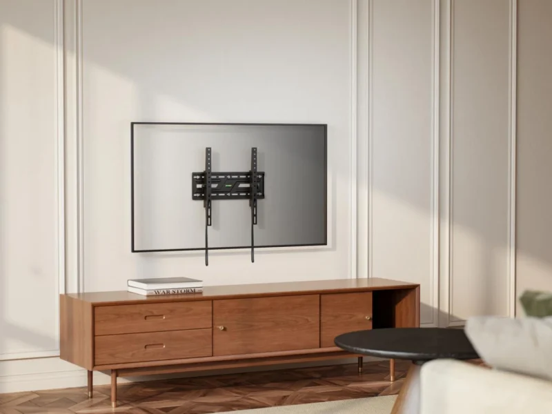 RESIG0000030154_11 Suport perete TV Serioux 32-75" Tilt 75kg Profil 50mm Material: Otel Finisarea suprafeței: vopsea electrostatica Dimensiune ecran: 32"-75" Compatibilitate VESA: 75x75, 100x100, 100x150, 150x100, 100x200, 200x100, 150x150, 200x200, 200x300, 300x200, 200x400, 400x200, 300x300, 300x400, 400x300