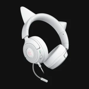 Casti Razer Kraken Kitty V3 X, frecventa raspuns 20 Hz – 28 kHz, sensibilitate 98 dBSPL / mW at 1 kHz by HATS si microfon unidirectional, sensibilitate microfon -42 ± 3 dBV / Pa, 1 kHz, alb