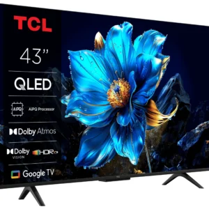 Televizor TCL QLED 43P7K, 108 cm, Smart Google TV, 4K, Clasa F
