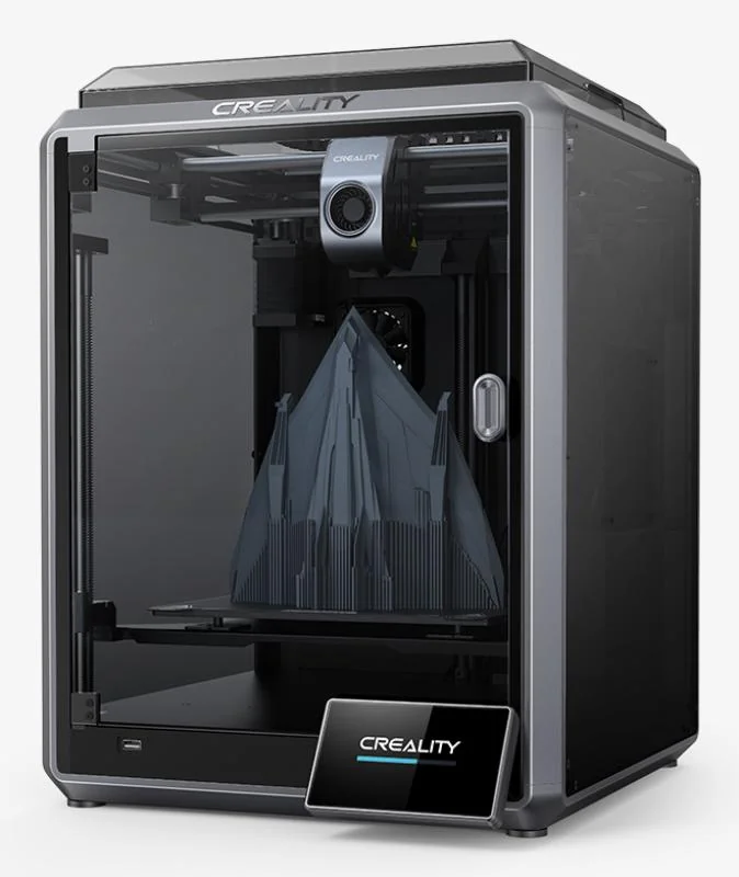 Imprimanta 3D Creality K1 MAX, Tehnologie FDM, viteza printare 600mm/s, Precizie 100 +/-0.1mm, Diametru filament: 1.75mm, tip filament compatibil: ABS/PLA/PETG/PET/TPU/PA/ABS/ASA/PC/PLA-CF/PA-CF/PET-CF, Transfer fisier: USB drive,WIFI temperatura duza:300 C, Format fisier: G-code,Software: Creality