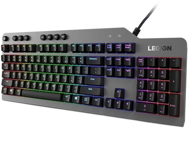 Tastatura gaming mecanica Lenovo Legion K500, iluminare RGB, switch Red, taste multimedia, Iron Grey