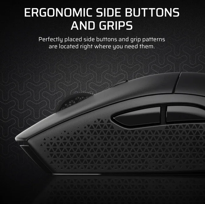 Mouse Gaming CORSAIR M55 WIRELESS, Optical, autonomie baterie 2.4GHz pana la 185 ore bluetooth pana la 400 de ore, DPI 24K, lungime cablu 1.8m