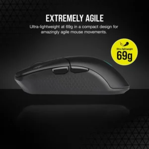 Mouse Gaming CORSAIR KATAR ELITE WIRELESS, 26k DPI, compatibilitate iCUE, 1 memory profile, autonomie de pana la 60 de ore 2.4GHz si de pana la 110 ore bluetooth