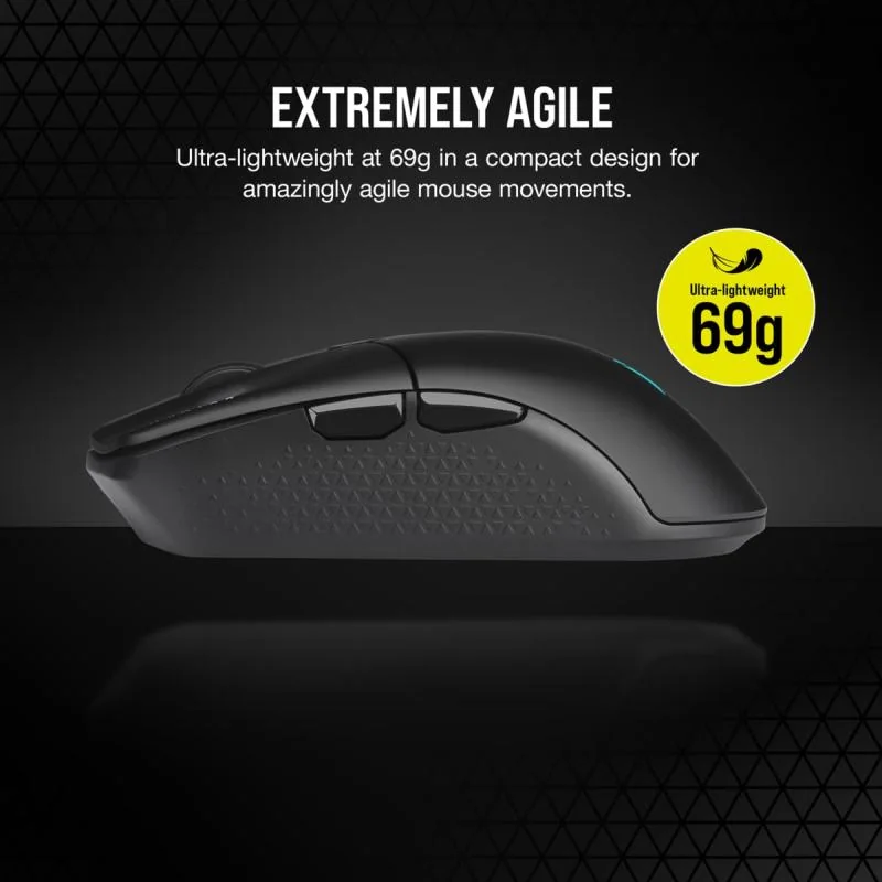 Mouse Gaming CORSAIR KATAR ELITE WIRELESS, 26k DPI, compatibilitate iCUE, 1 memory profile, autonomie de pana la 60 de ore 2.4GHz si de pana la 110 ore bluetooth