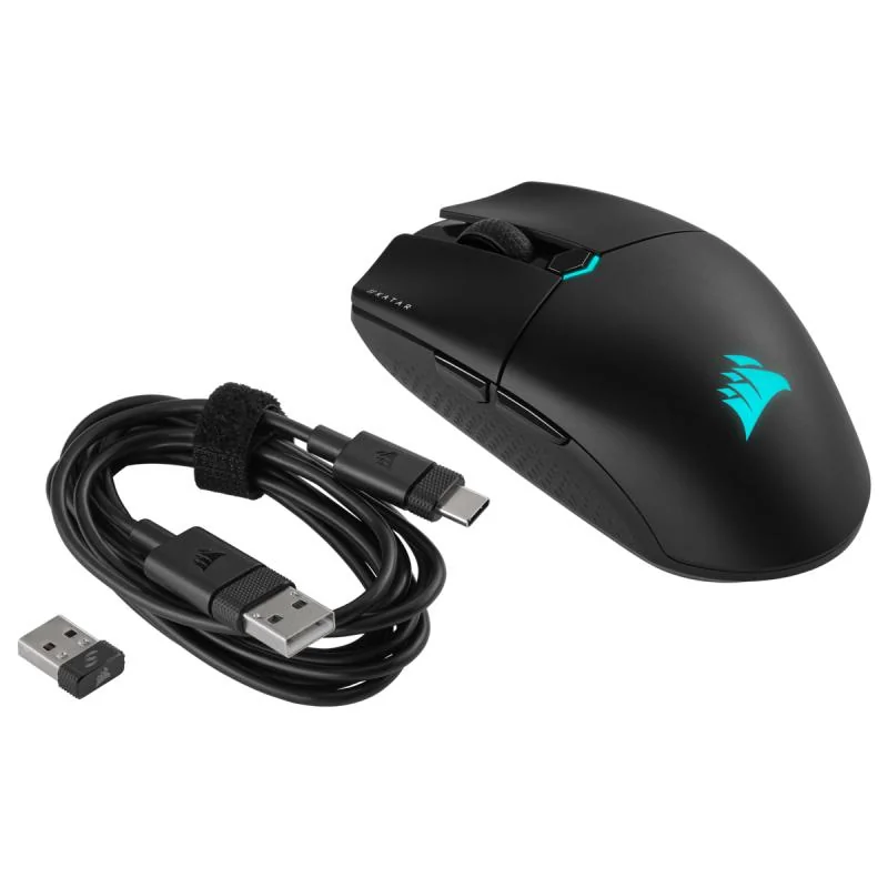 Mouse Gaming CORSAIR KATAR ELITE WIRELESS, 26k DPI, compatibilitate iCUE, 1 memory profile, autonomie de pana la 60 de ore 2.4GHz si de pana la 110 ore bluetooth