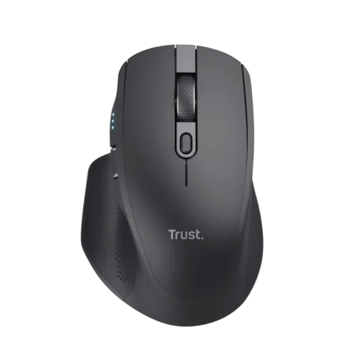Mouse Trust Ozaa+, wireless RF 2.4GHz, bluetooth, conectivitate USB 1.1, 2.0, 3.0, rezolutie maxima 3200 DPI, negru