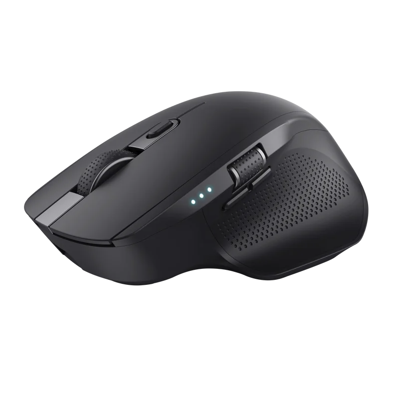 Mouse Trust Ozaa+, wireless RF 2.4GHz, bluetooth, conectivitate USB 1.1, 2.0, 3.0, rezolutie maxima 3200 DPI, negru