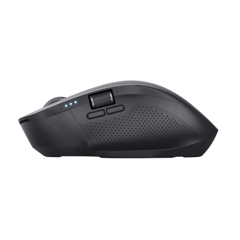 Mouse Trust Ozaa+, wireless RF 2.4GHz, bluetooth, conectivitate USB 1.1, 2.0, 3.0, rezolutie maxima 3200 DPI, negru