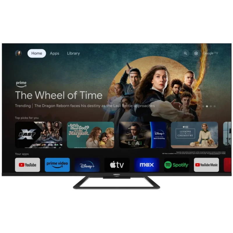 RESIG0000030448_01 QLED TV HORIZON 4K-GTV 65HQ8590U/D, 65" QLED, 4K Ultra HD (2160p), Dolby Vision HDR / HDR10 / HLG, Digital TV-Tuner DVB- S2/T2/C, CME 800Hz, Googlecast + Google Assistant + BT, Contrast 3000:1, 350 cd/m2,1x LAN (RJ45), 1x CI+, 4x HDMI (v2.0), 2x USB (v2.0), 1x USB (v3.0), 1x AV IN(Mini), 1x AUX, 1x