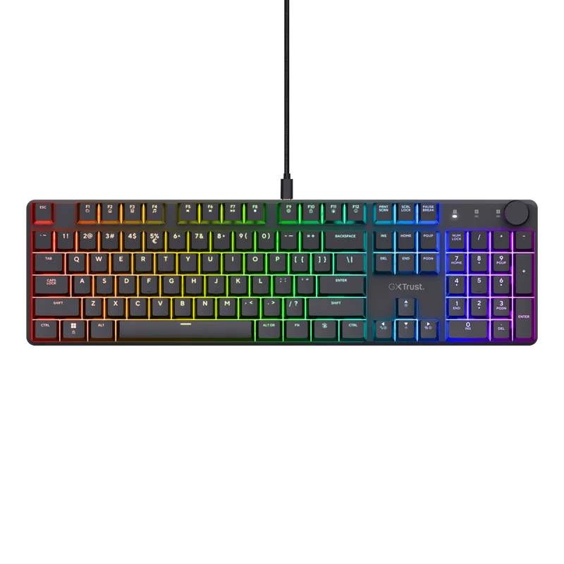 RESIG0000030452_01 Tastatura mecanica Trust GXT 866 Torix cu fir, swtich linear, 104 butoane, full RGB, butoane programabile, tipuri de jocuri FPS, MMO, MOBA, RPG, RTS, negru
